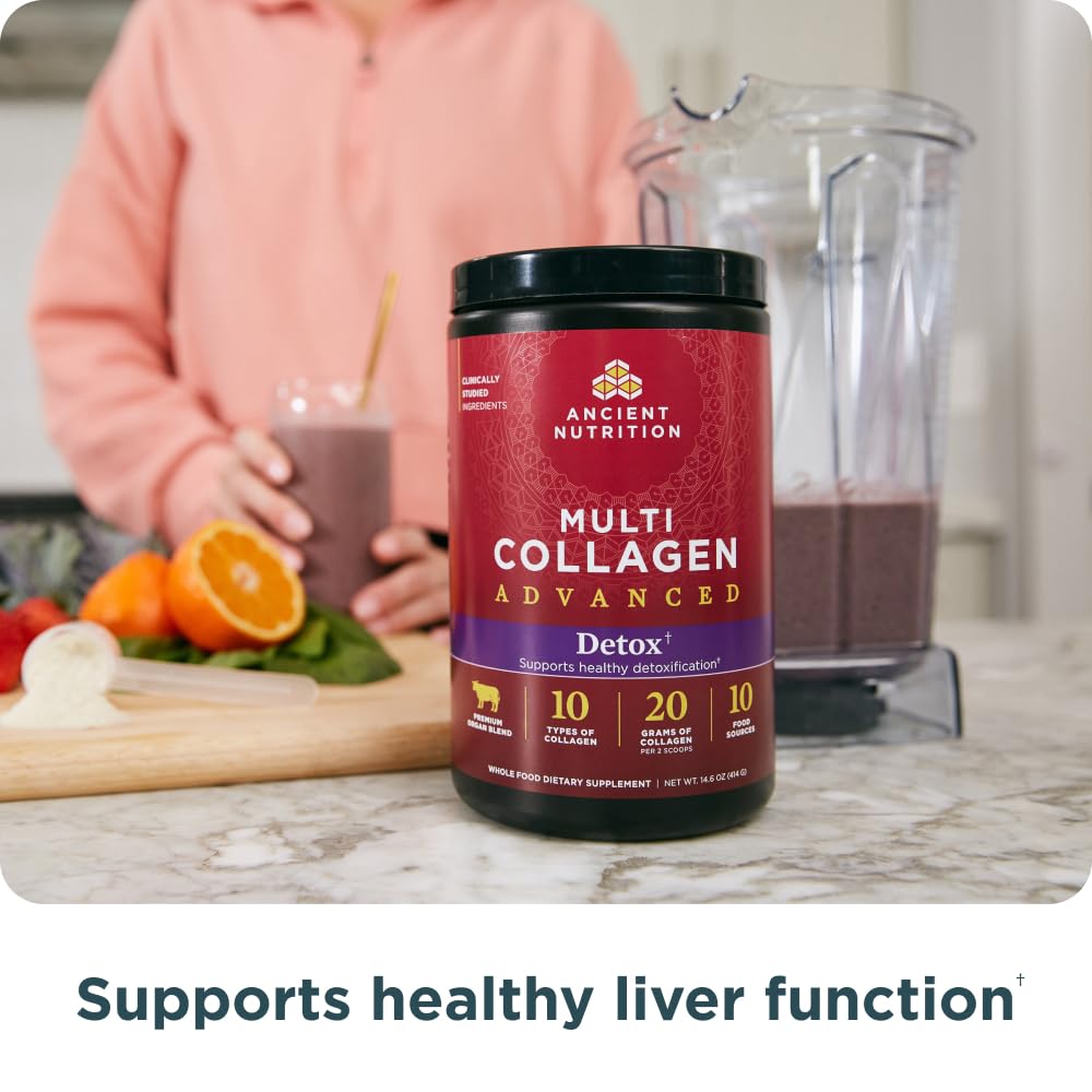 Ancient Nutrition Advanced Multi Collagen Protein Powder Cleanse & Detox, Unflavored, 36 Servings - Image 5