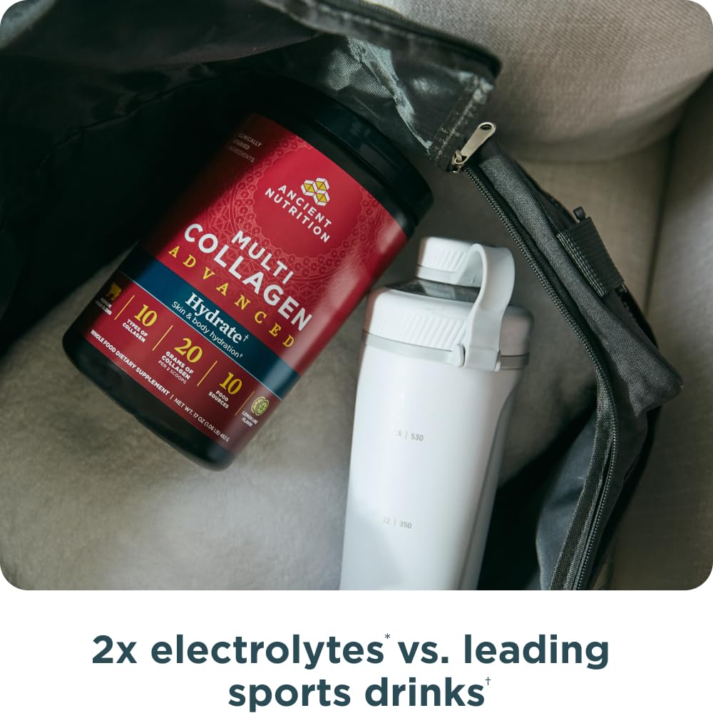 Ancient Nutrition Advanced Multi Collagen Protein Powder Hydrate, Lemon Lime, 30 Servings - Image 3