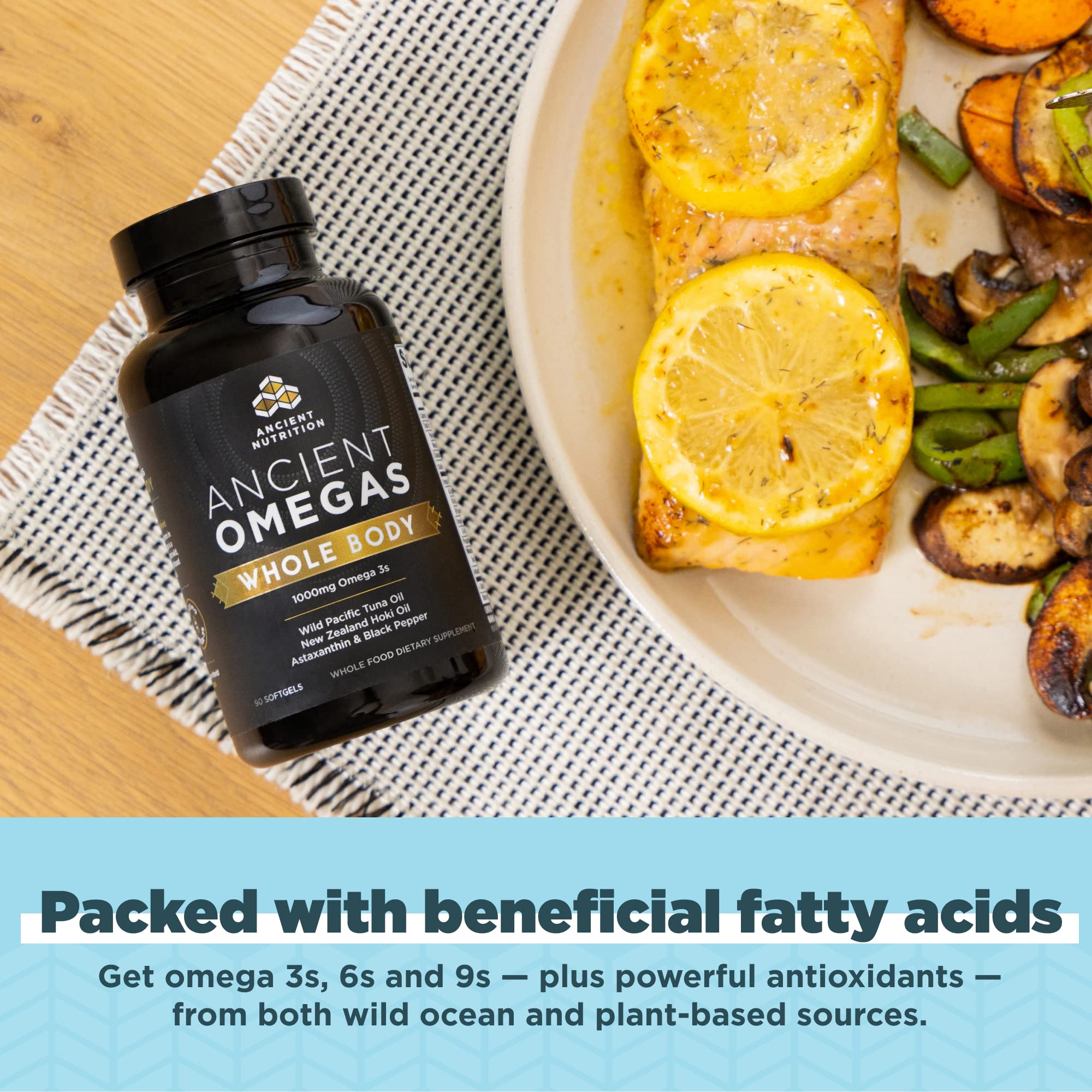 Ancient Nutrition Ancient Omegas Whole Body - ALA, DHA, EPA, from Wild Caught Fish - 90 Capsules - Image 4