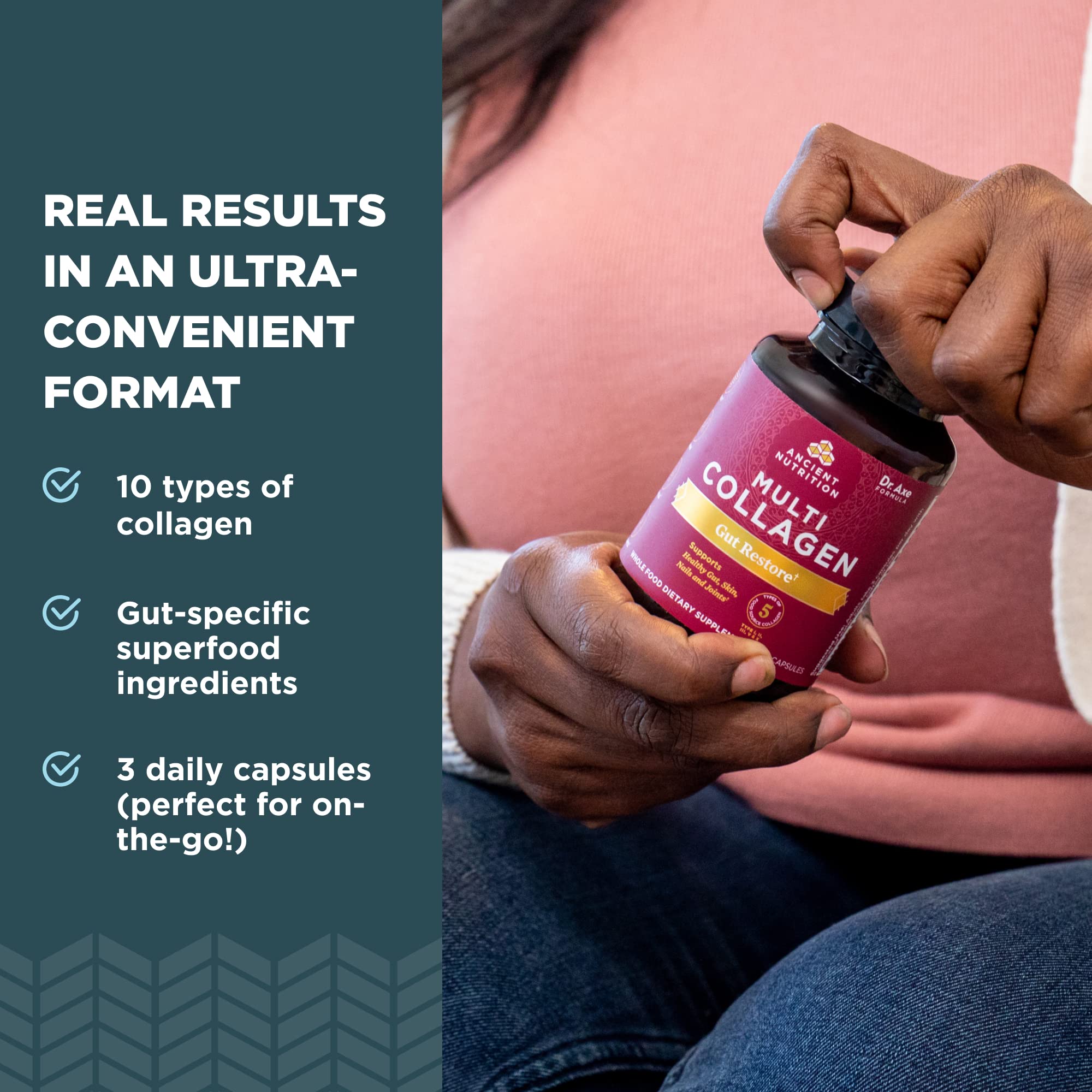 Ancient Nutrition Collagen Pills with Probiotics for Gut Health, Multi Collagen Capsules Gut Restore 90 Ct, Supports Gut, Joints, Hair & Nails, Gluten Free, Paleo and Keto Friendly - Image 3