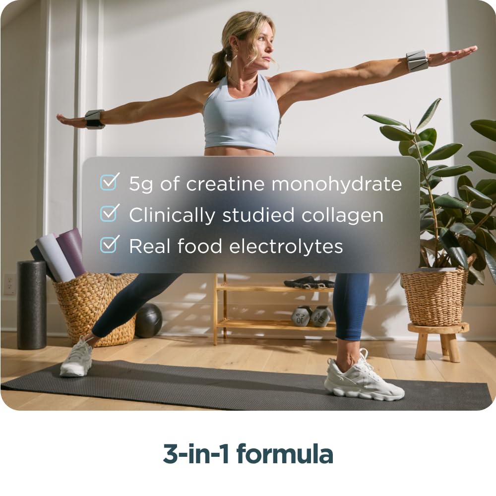 Ancient Nutrition Creatine + Collagen – Muscle Strength, Lean Body Mass, Joint Comfort & Cognitive Support – Includes 5g Creatine Monohydrate for Women + Electrolytes, Lemon, 30 Servings - Image 4