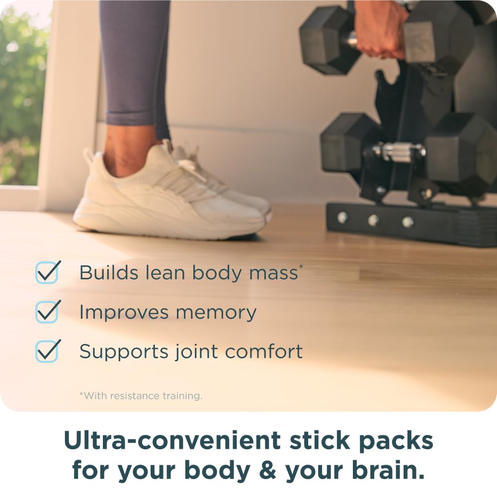 Ancient Nutrition Creatine + Collagen – Muscle Strength, Lean Body Mass, Joint Comfort & Cognitive Support – Includes 5g Creatine Monohydrate for Women, 14 Stick Packs - Image 4