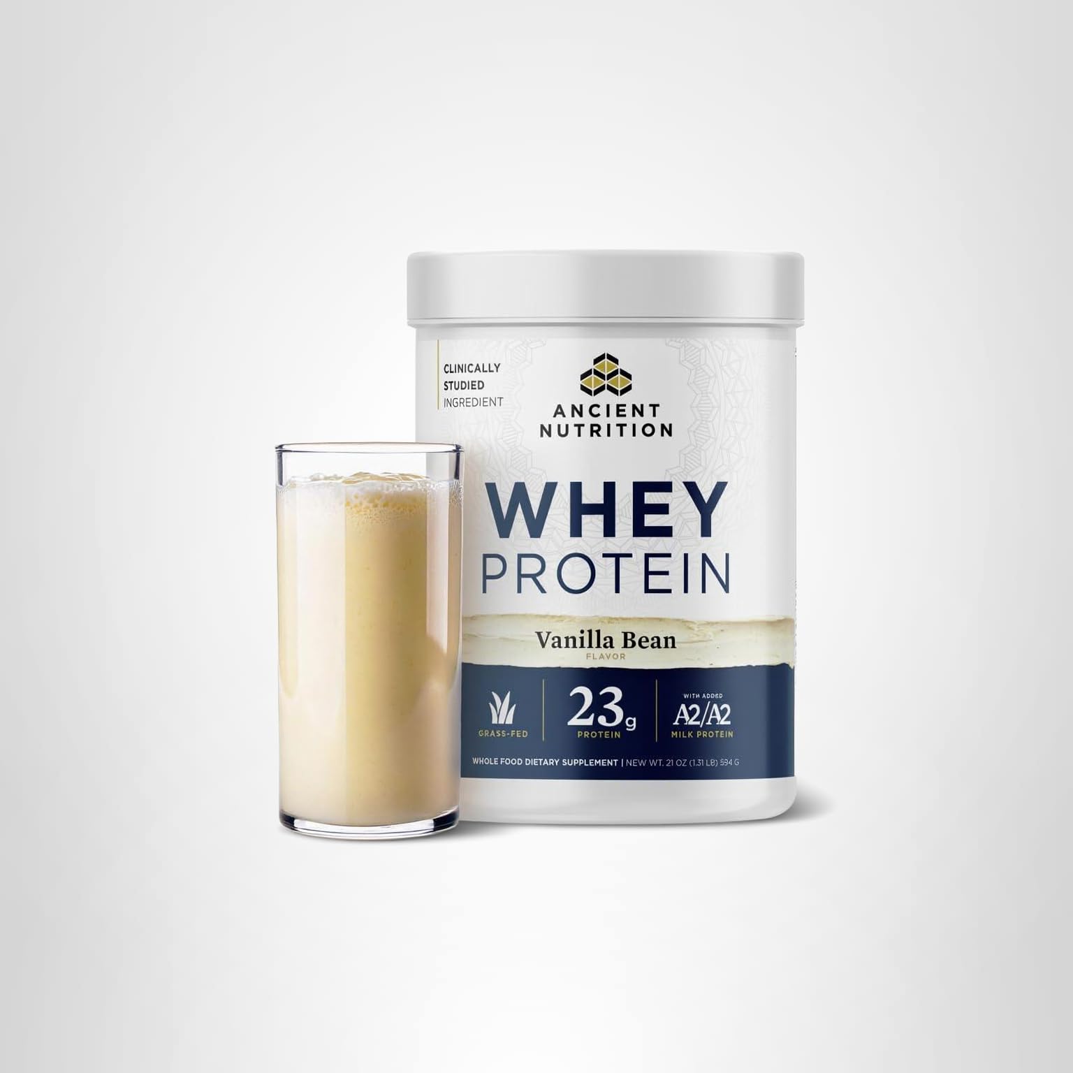 Ancient Nutrition Grass Fed Whey Protein, Vanilla Bean, 23g Protein, 20 Servings, Hydrolyzed Collagen Peptides, Organic Regenerative A2/A2 Milk Protein - Image 11