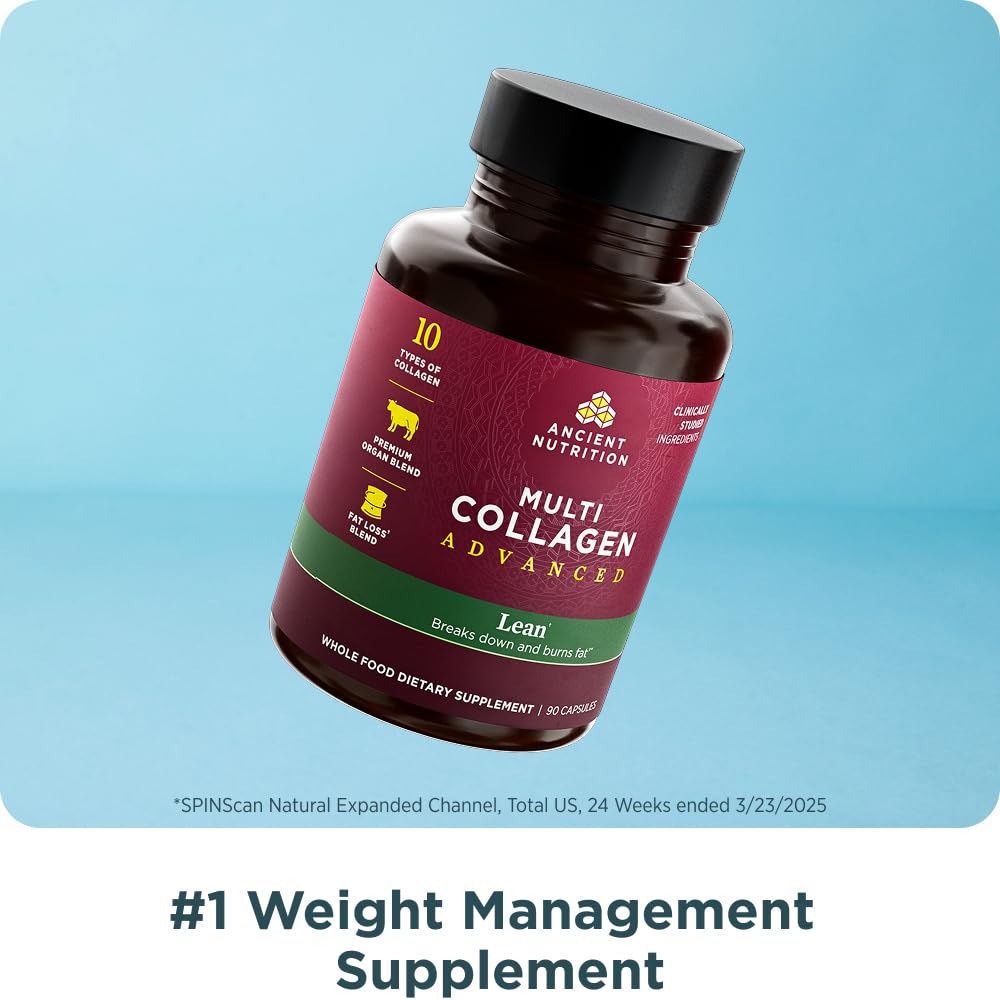 Ancient Nutrition Multi Collagen Advanced Lean with Probiotics, Hydrolyzed Collagen Peptides Supports Healthy Weight Loss and Fat Loss, 90 Count - Image 3