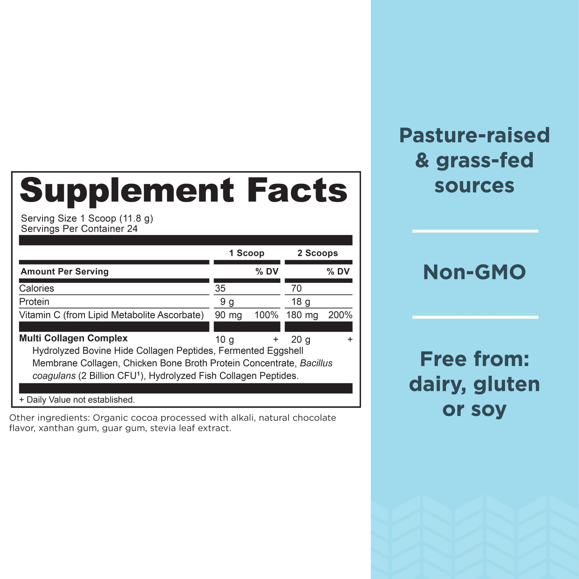 Ancient Nutrition Multi Collagen Protein Powder, Vanilla, 24 Servings + Multi Collagen Protein Powder, Chocolate, 24 Servings - Image 3