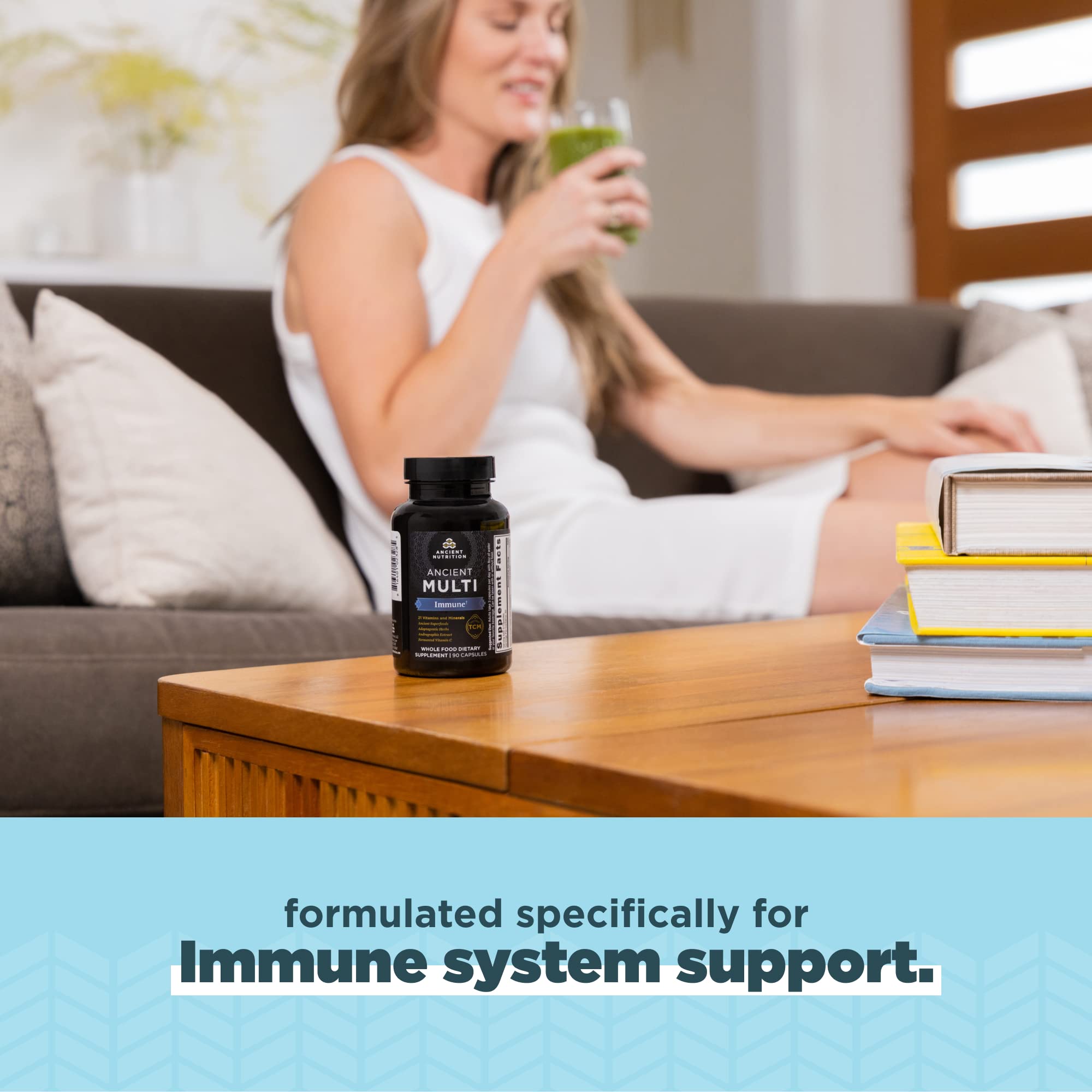 Ancient Nutrition Multivitamin for Immune Support, Immune, 21 Vitamins and Minerals with Vitamin D & C, Turmeric, Supports Immunity, Stress Relief and Heart Health, Keto Friendly, 90 Capsules - Image 5