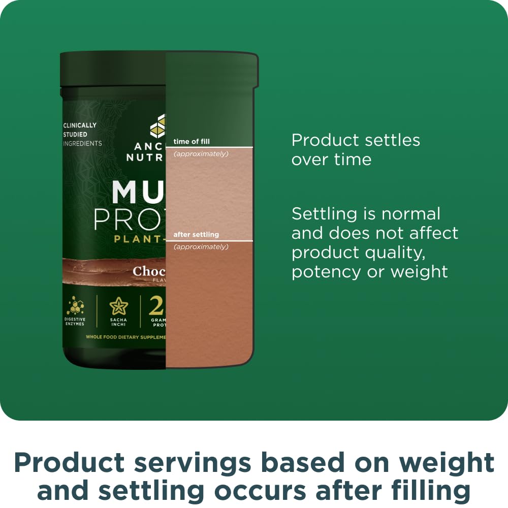 Ancient Nutrition Organic Multi Protein Plant Based Powder, 25g Protein, Hydrolyzed Pea Protein, Digestive Enzymes & Probiotics, Supports Muscle & Gut Health, Chocolate, 15 Servings - Image 8