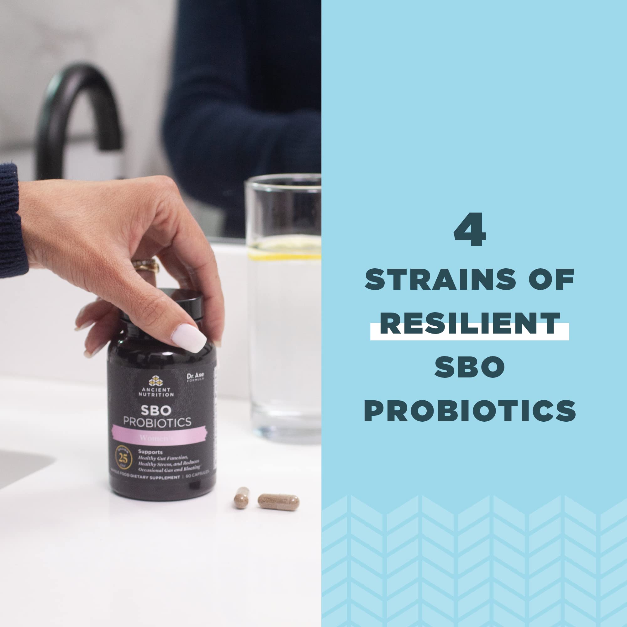 Ancient Nutrition Probiotics for Women, SBO Probiotics Women's 60ct, Digestive and Immune Support, Bloating Relief for Women, Gluten Free, Superfoods Blend, 25 Billion CFUs* - Image 5