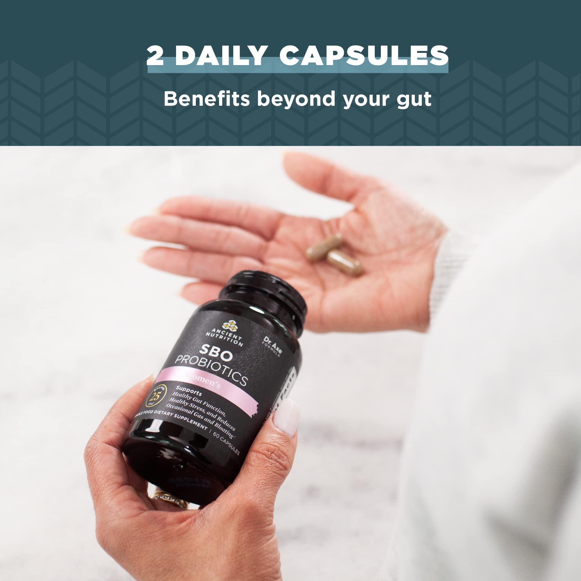 Ancient Nutrition Probiotics for Women, SBO Probiotics Women's 60ct, Digestive and Immune Support, Bloating Relief for Women, Gluten Free, Superfoods Blend, 25 Billion CFUs* - Image 6