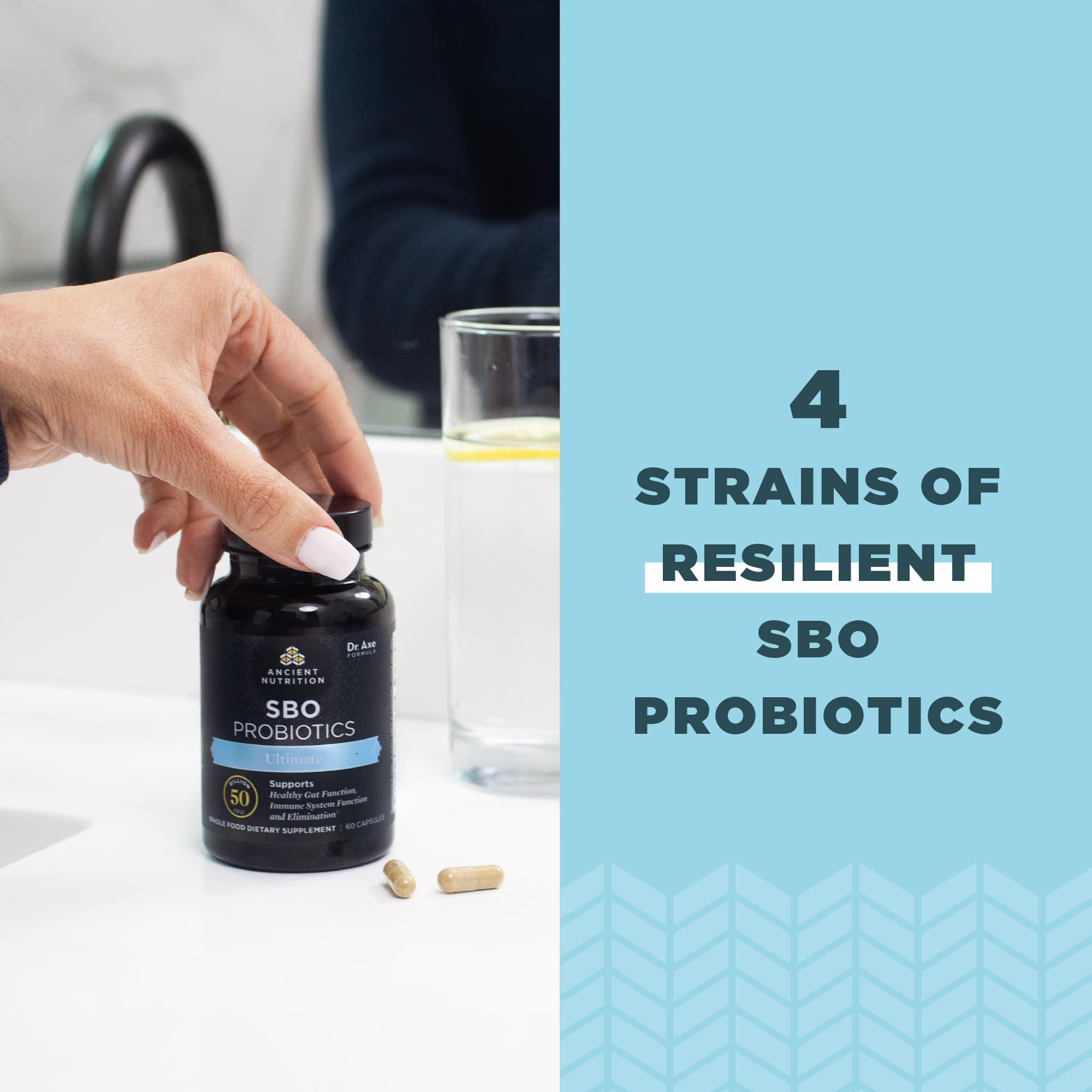 Ancient Nutrition Probiotics, SBO Probiotics Ultimate 50 Billion CFUs*/Serving, Digestive and Immune Support, Gluten Free, Ancient Superfoods Blend, 60 Capsules - Image 5