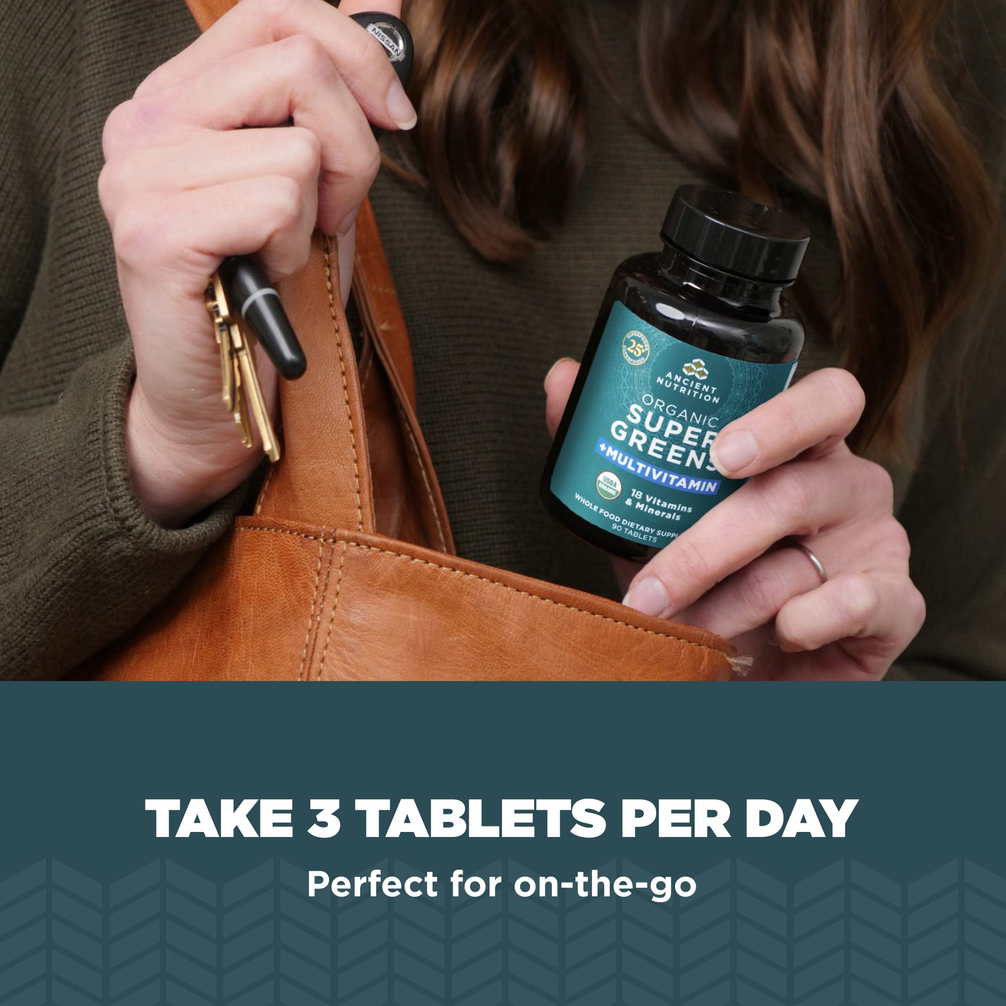 Ancient Nutrition Supergreens Multivitamin Tablets, Organic Superfood Powder with Multivitamins Made from Real Fruits, Vegetables and Herbs, for Digestive and Energy Support, 90 Count - Image 5